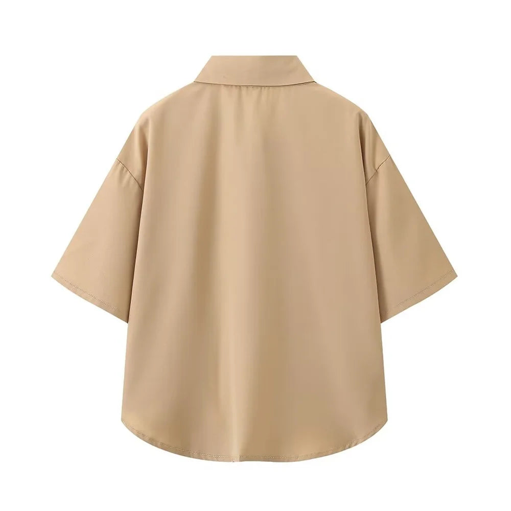Merche - Shirt und Hose Set - Farbige kurze Ärmel - Weite Beine - Alle Jahreszeiten