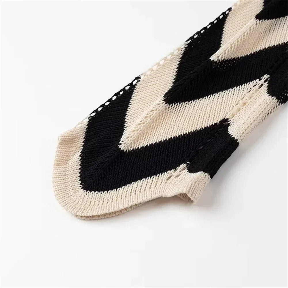 Merche - Maxikleid - Polyester - Slimming Wave Striped Knitted - Herbst