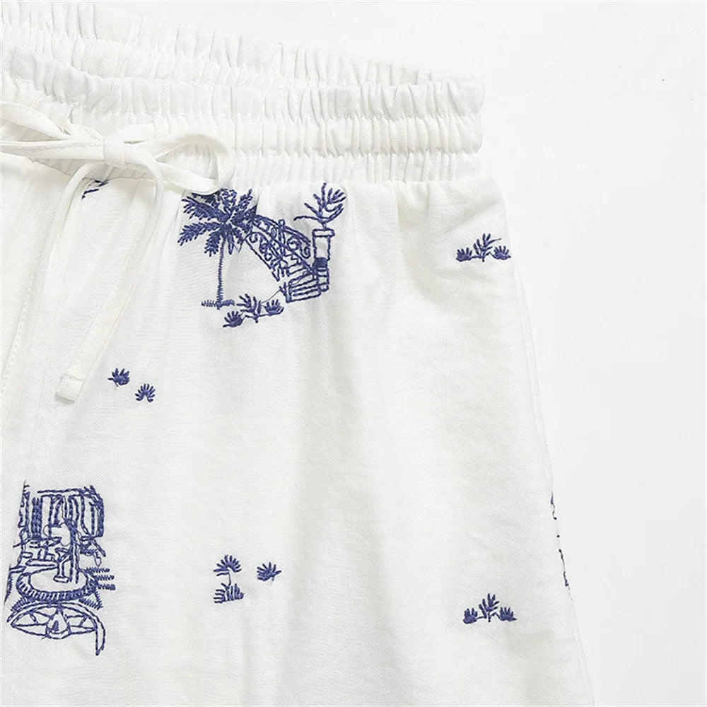 Merche - Shorts - Lässig - Bestickt - Sommer