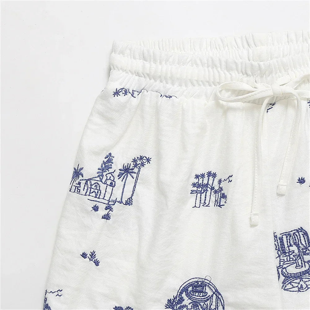 Merche - Shorts - Lässig - Bestickt - Sommer