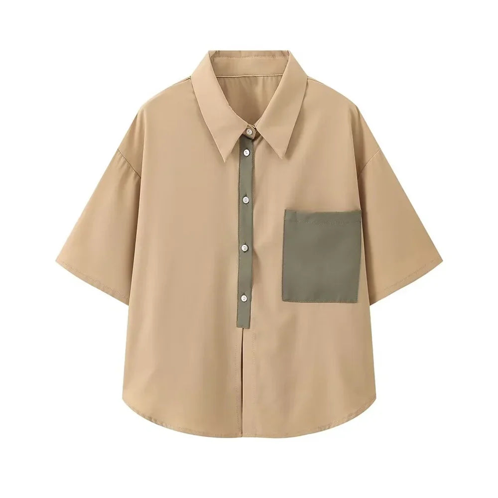 Merche - Shirt und Hose Set - Farbige kurze Ärmel - Weite Beine - Alle Jahreszeiten