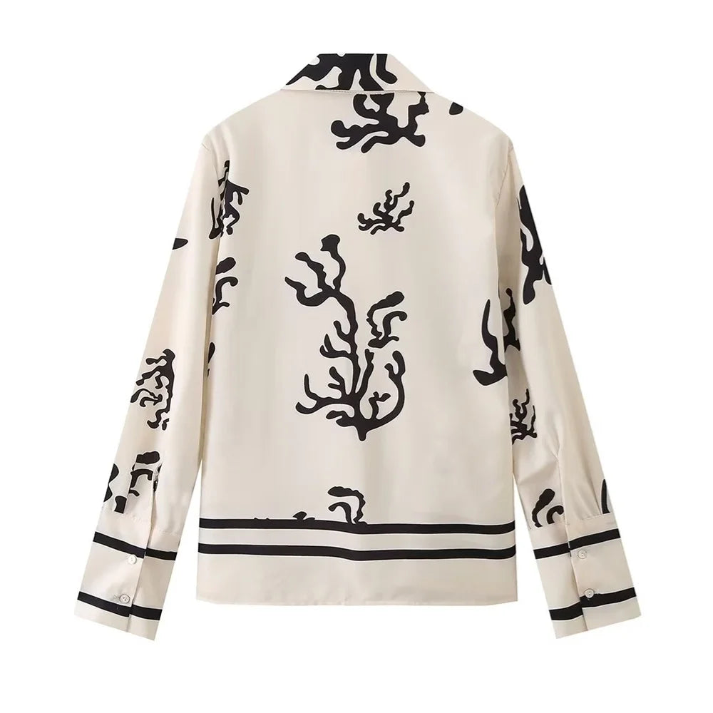Merche - Lässiges Langarm-Knopf-Shirt und Hosen-Set