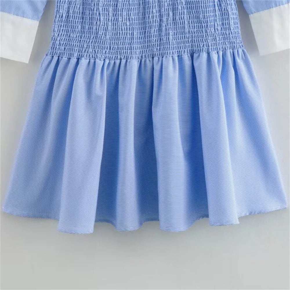 Merche - Kleid - Mini - Slim Fit - Gestreift - Langarm - Herbst