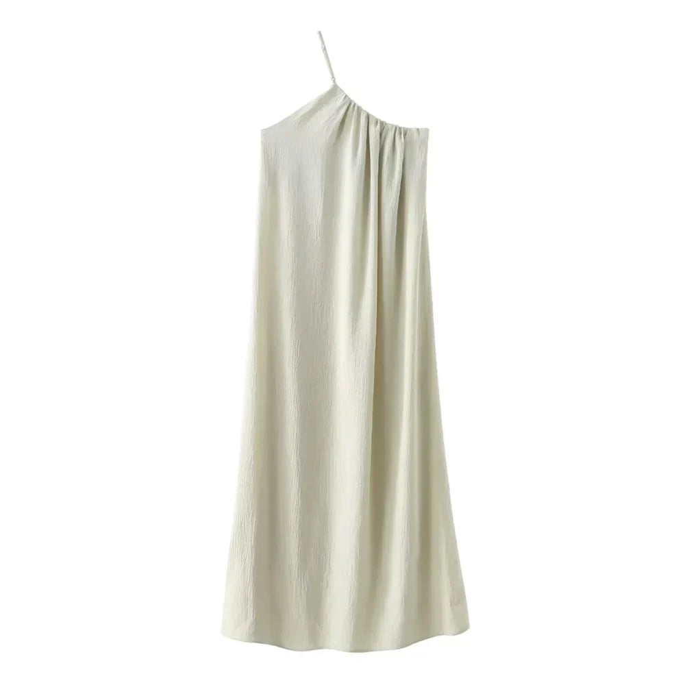Merche - Slim Fit Asymmetrisches Midikleid mit offenem Rücken - Sommer
