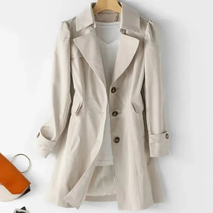 WW | Warmer Langärmeliger Trenchcoat Mit Reverskragen Und Knopfversch