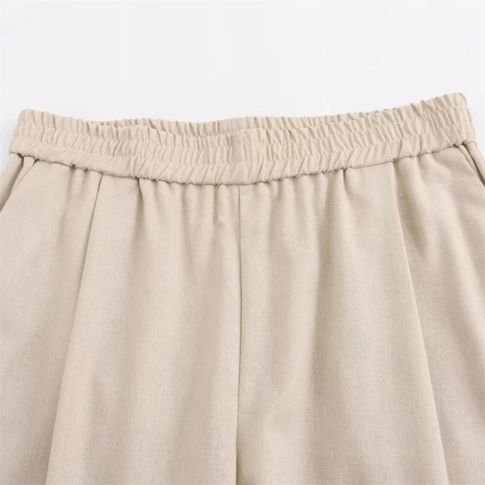 Merche - Outfit-Sets - Polyester - Polo Lange Ärmel - Weite Hosen - Sommer