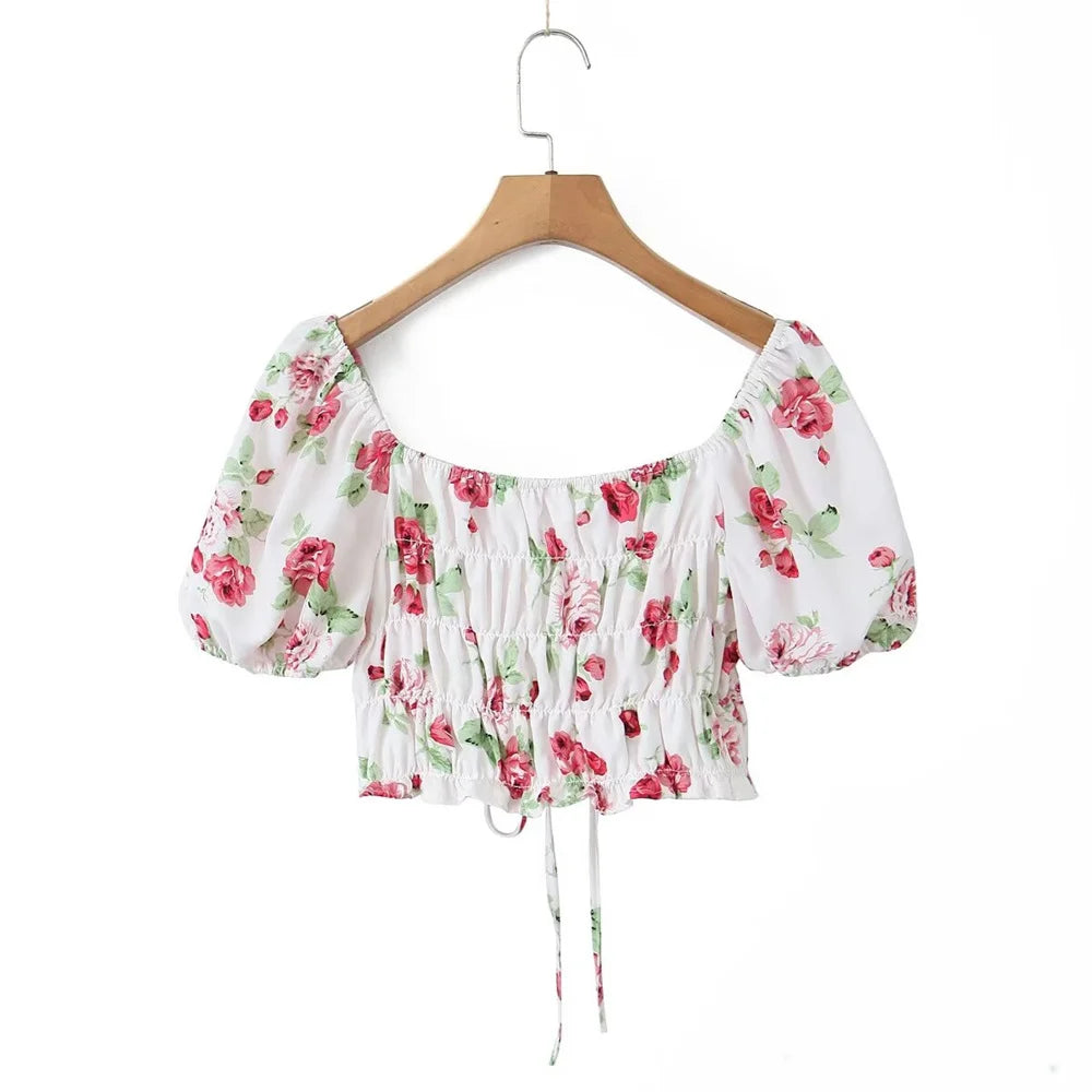 Merche - Outfit-Sets - Polyester - V-Ausschnitt, kurze Ärmel - Minirock - Sommer
