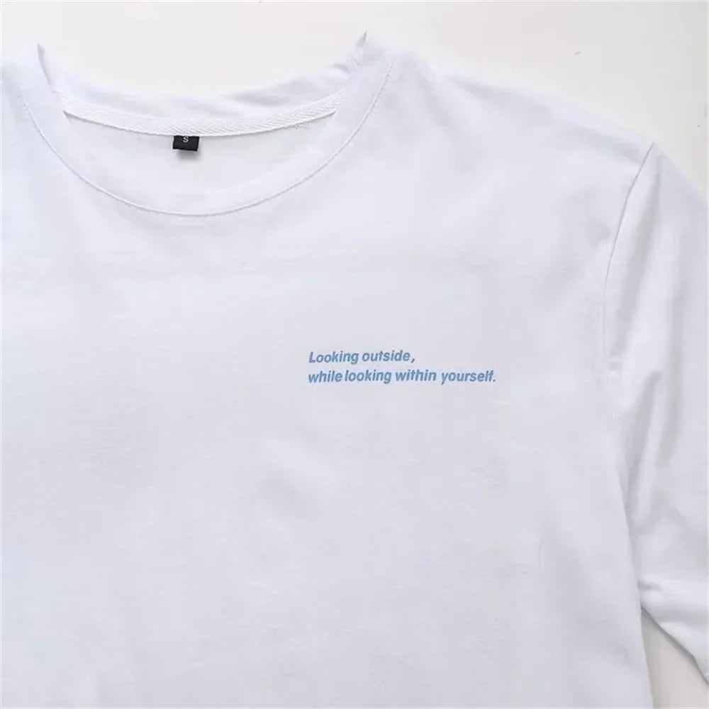 Merche - T-Shirt - Lässig Locker Rundhals Kurzarm Print - Sommer