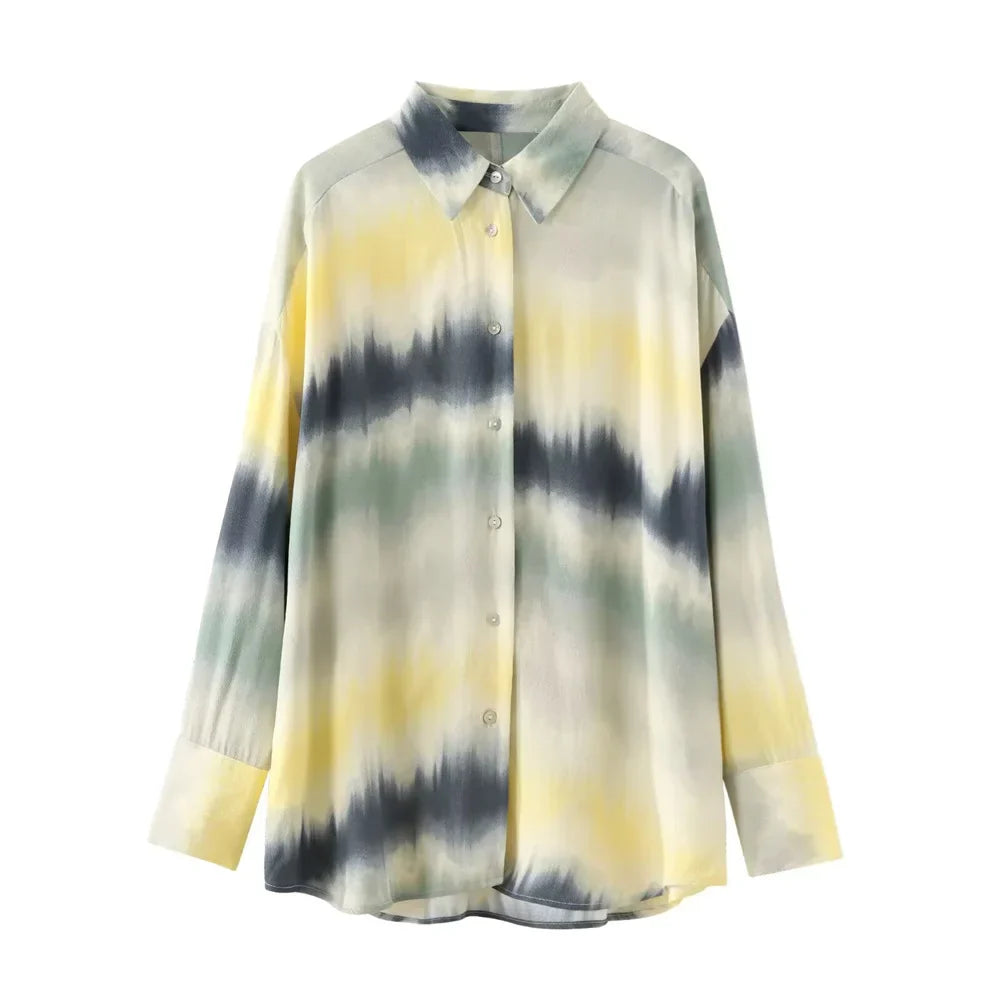 Merche - Tie-Dyed Bedruckter Kater Hemd- und Hosenset - Alle Jahreszeiten