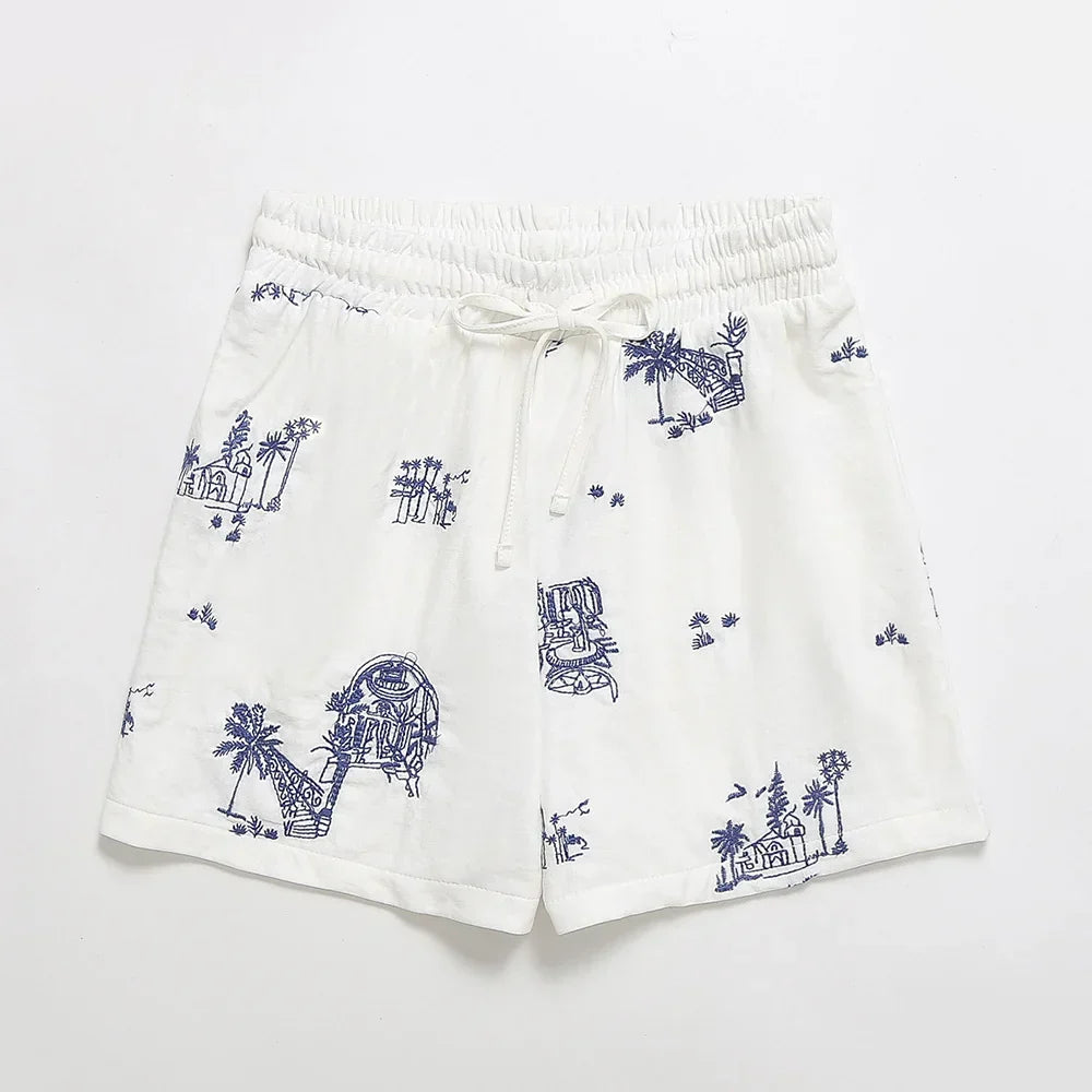Merche - Shorts - Lässig - Bestickt - Sommer