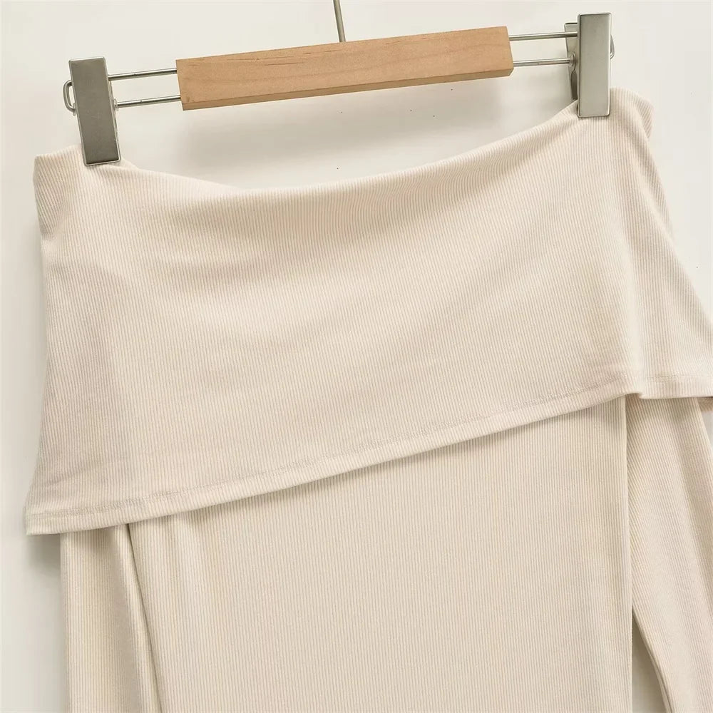 Merche - Kleid - Slim Fit - Schulterfrei Langarm - Fischschwanzkleid - Herbst