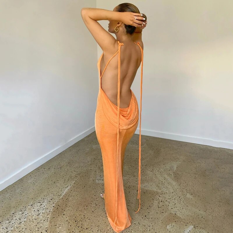 Merche Sommerkleid mit Sling-Detail am Rücken und rückenfreiem Design