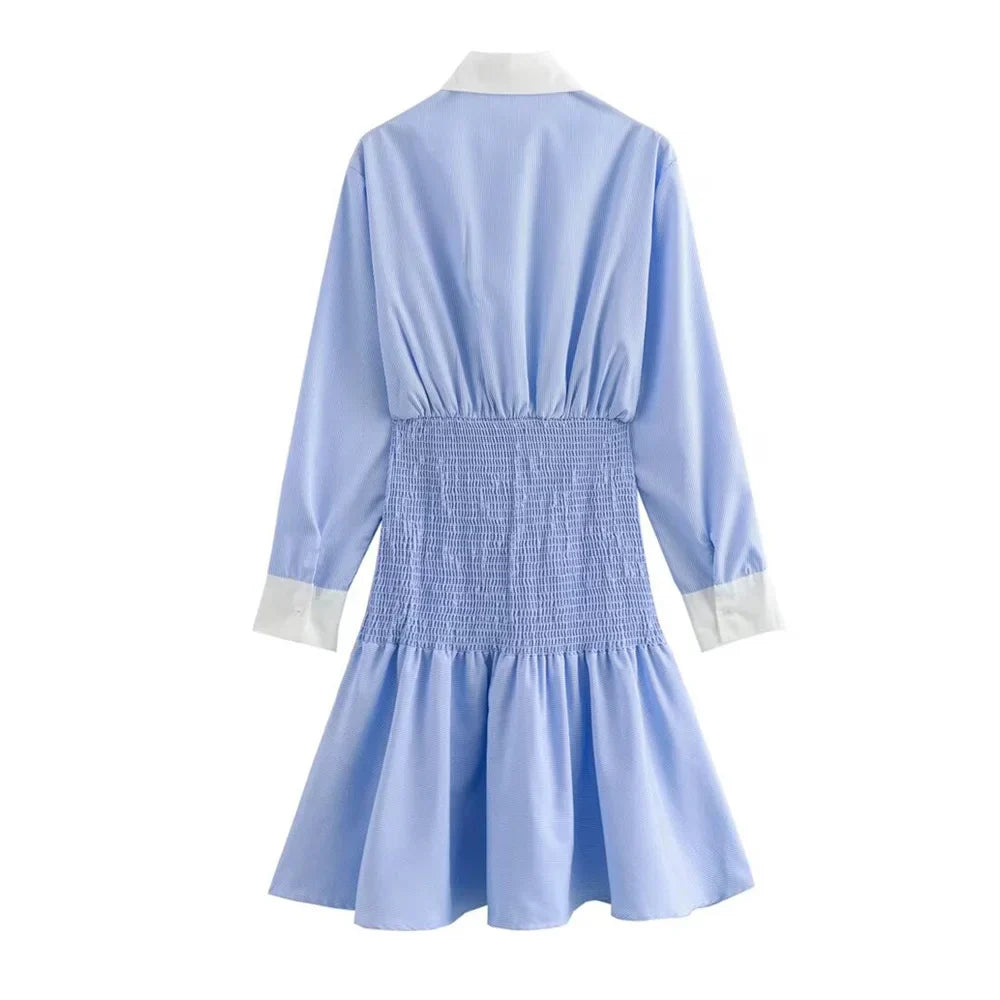 Merche - Kleid - Mini - Slim Fit - Gestreift - Langarm - Herbst