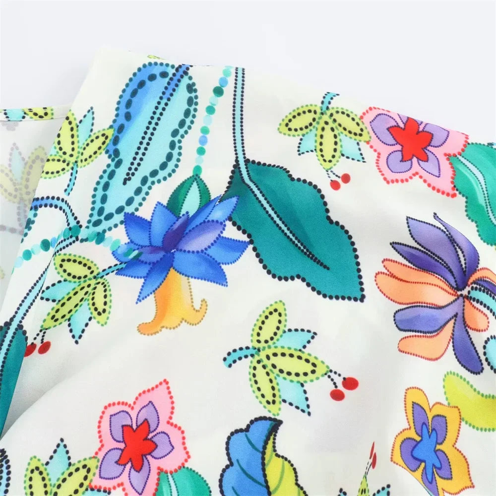 Merche - Kleid - Figurbetont - V-Ausschnitt - Floral - Herbst