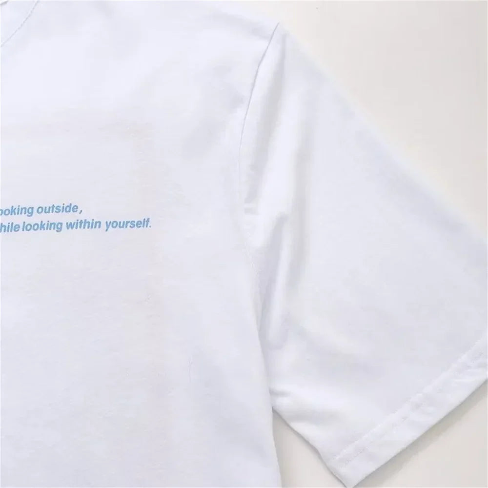 Merche - T-Shirt - Lässig Locker Rundhals Kurzarm Print - Sommer