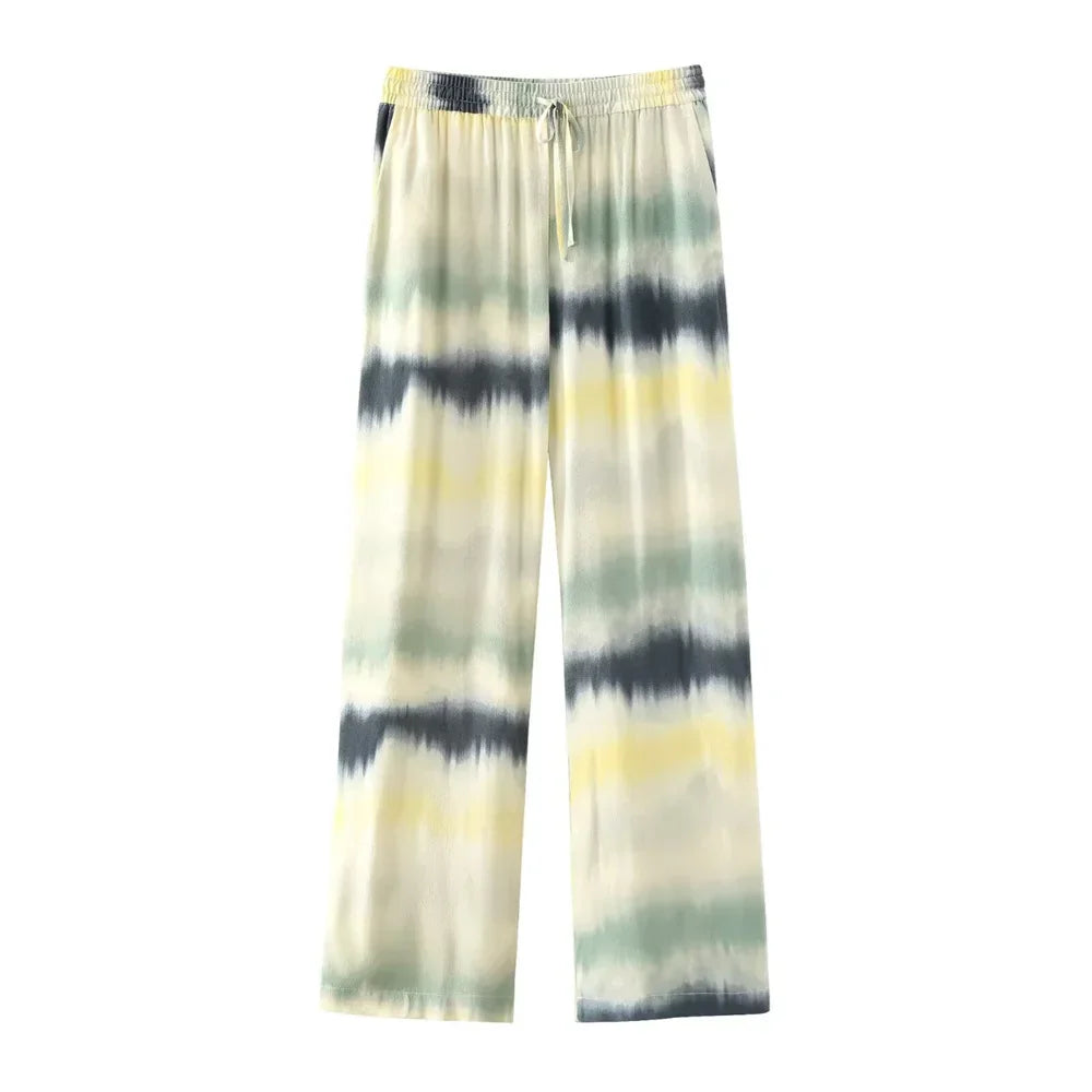 Merche - Tie-Dyed Bedruckter Kater Hemd- und Hosenset - Alle Jahreszeiten