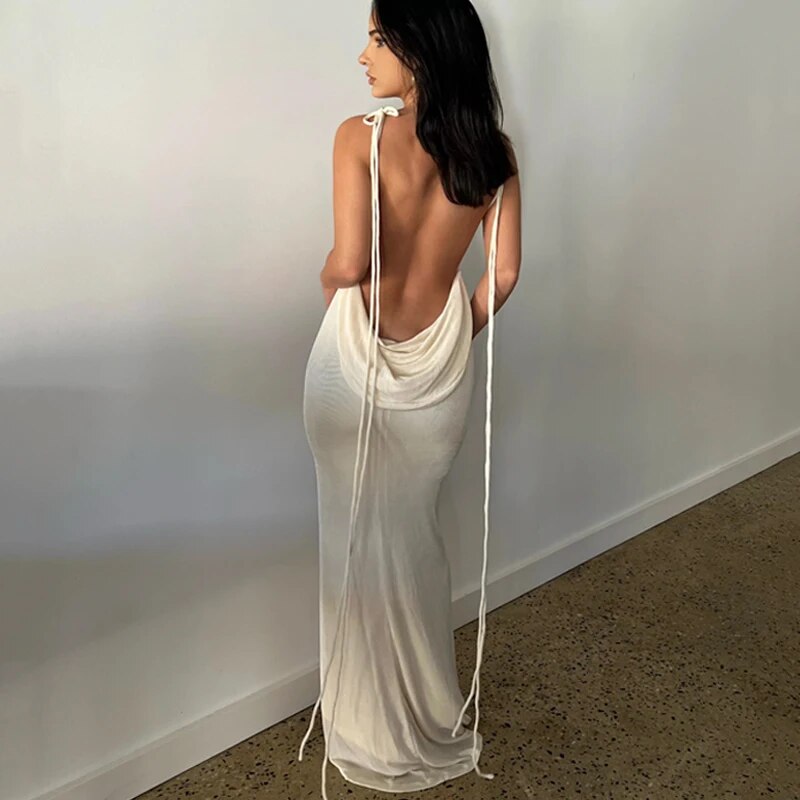 Merche Sommerkleid mit Sling-Detail am Rücken und rückenfreiem Design