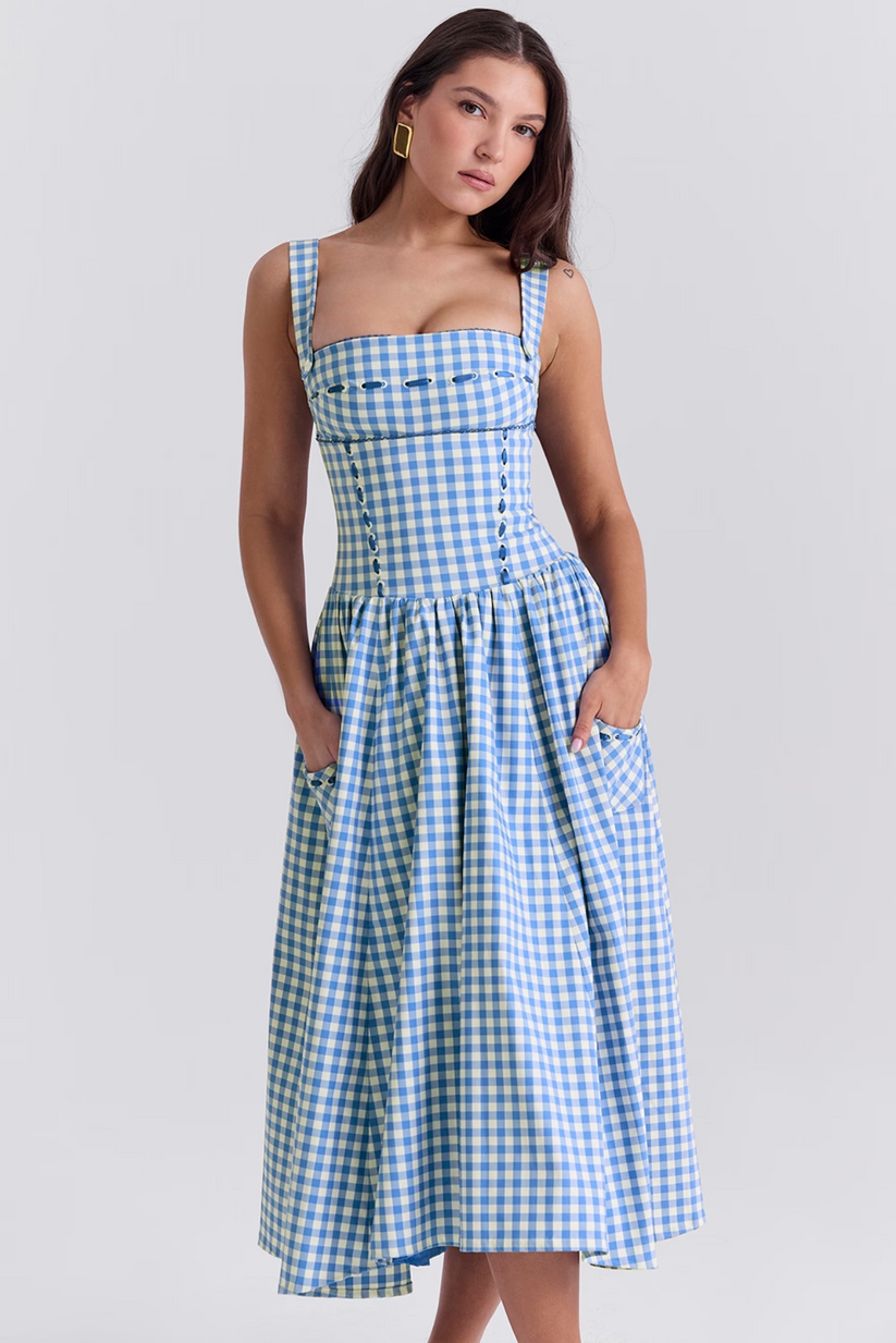 blaues sommerkleid für damen