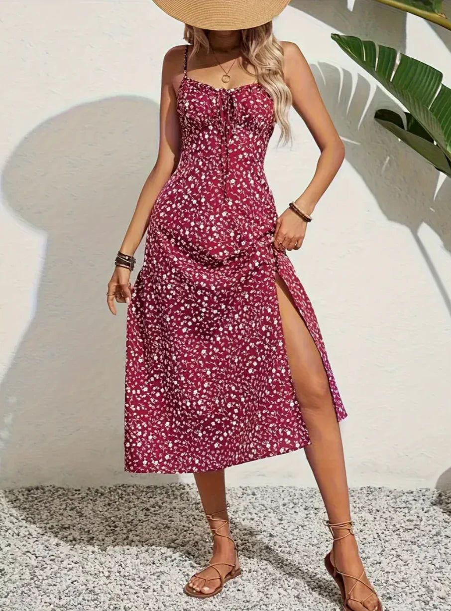 Anmutiger Fruhlingszauber Luftiges Blumen-Trägerkleid