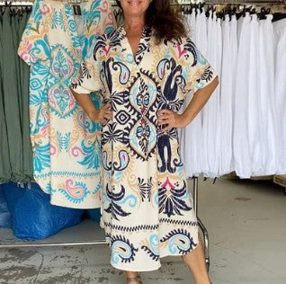 – elegantes weißes langes maxikleid