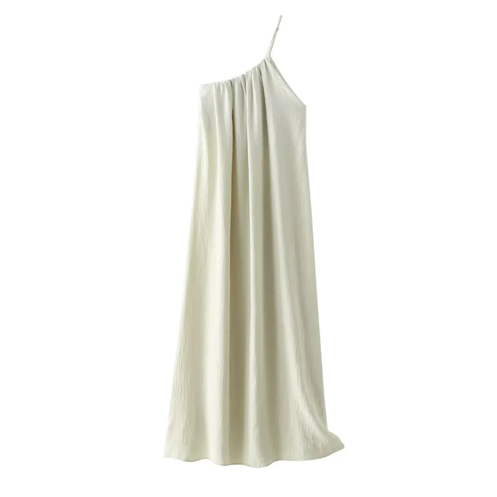 Merche - Slim Fit Asymmetrisches Midikleid mit offenem Rücken - Sommer