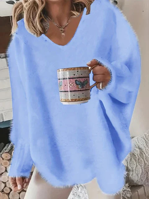 WW | Weicher Langarm Pullover Mit Rundhalsausschnitt
