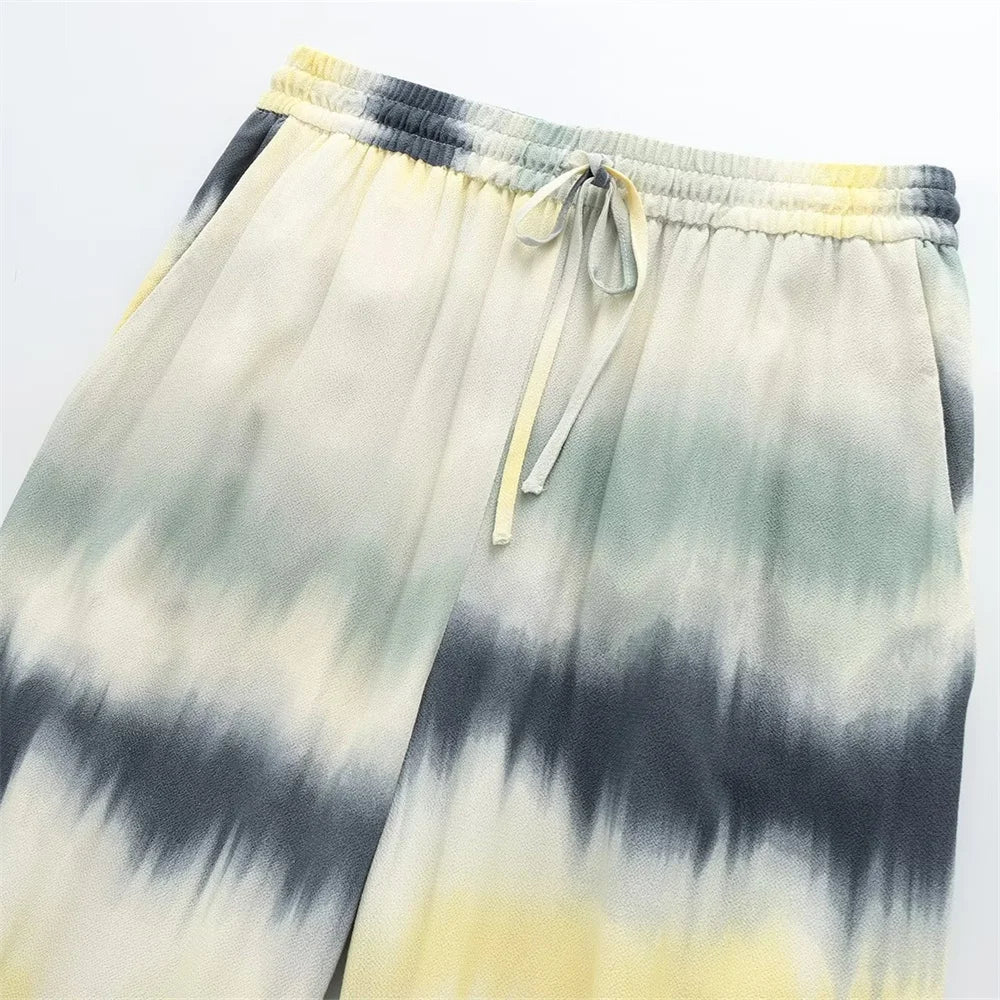 Merche - Tie-Dyed Bedruckter Kater Hemd- und Hosenset - Alle Jahreszeiten