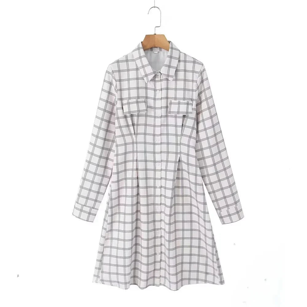 Merche - Kleid - Polokragen, kariert - Casual - Herbst