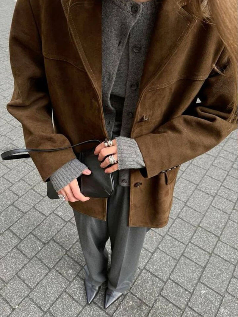WW | Wildlederjacke Mit Weicher Oberfläche