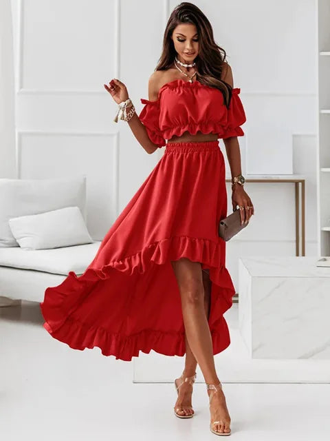 Merche rufsigt set med enfärgad off shoulder-design