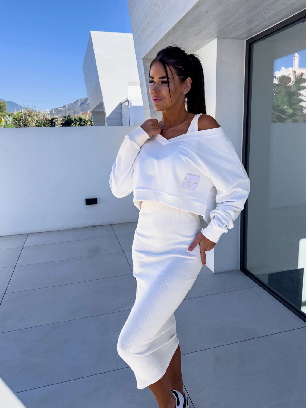 Ärmelloses Maxi-Kleid - Sommerliches Hellblau Bodycon Kleid