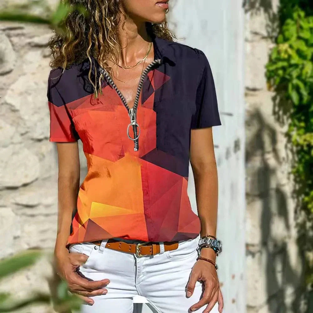 Merche-Bluse mit Blumenmuster und V-Ausschnitt | Leichtes Sommeroberteil | Quastenbinde