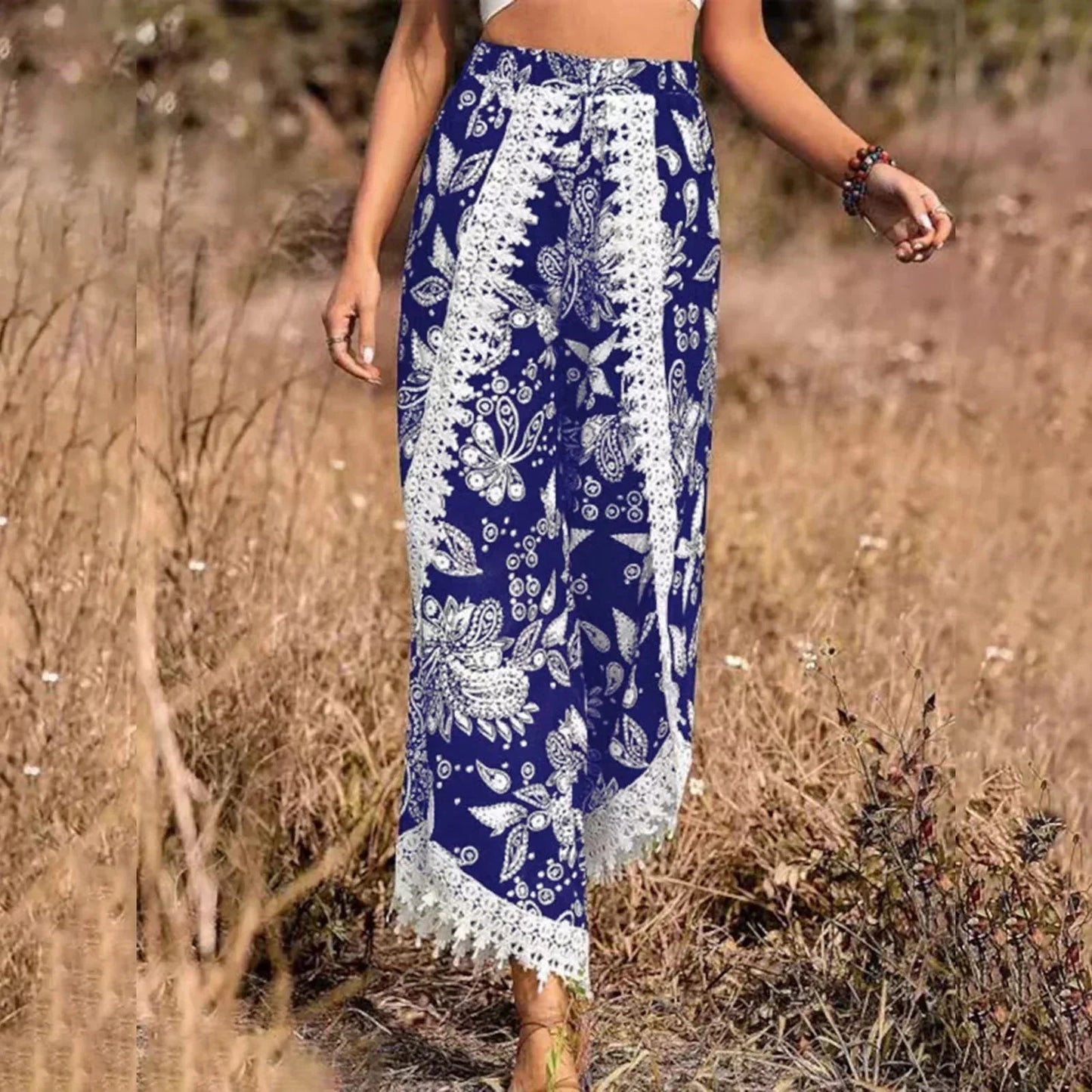 Merche Palazzo-Hosen Blumenmuster - Leichte Sommerhose Damen