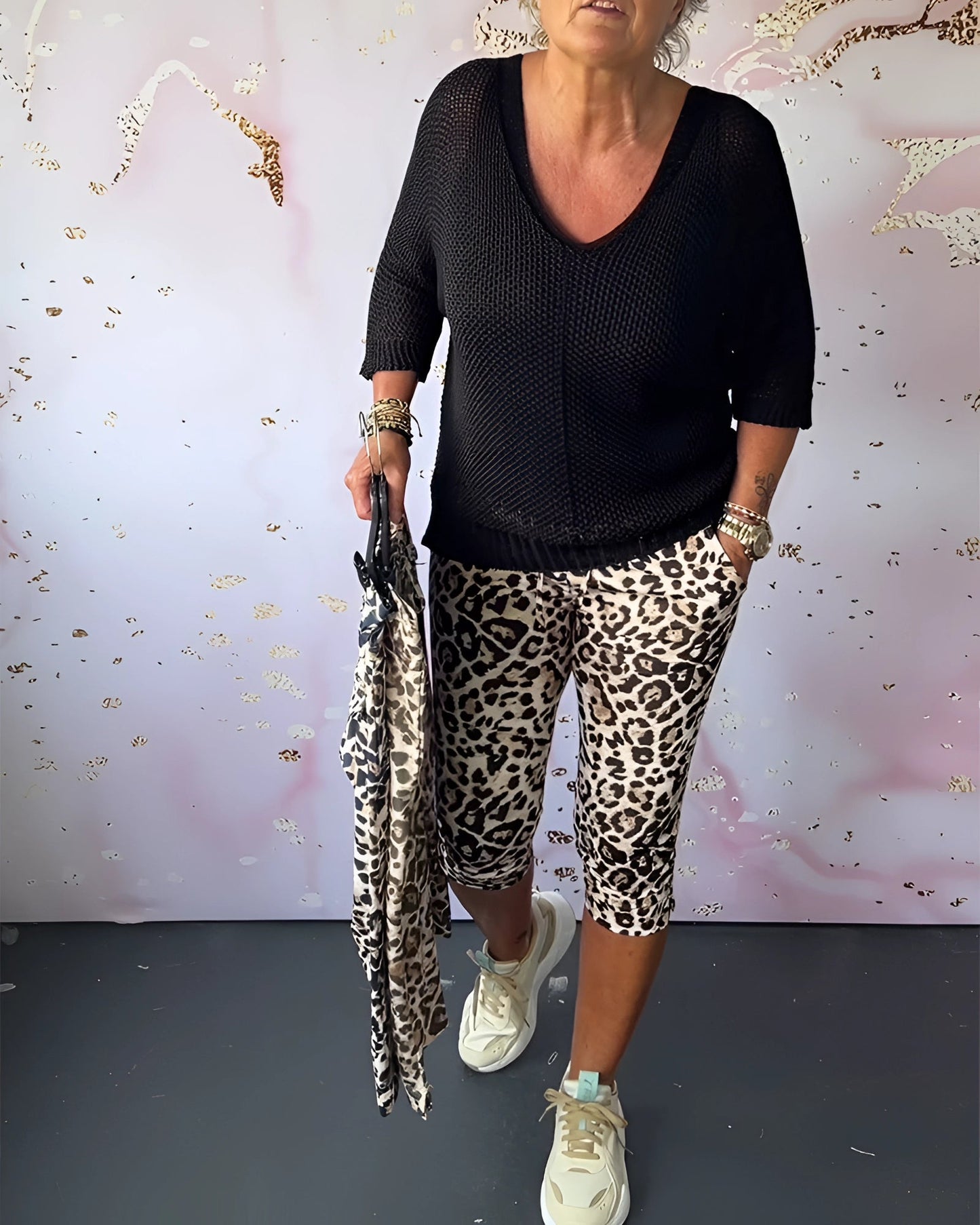 Merche Leopard Capri Hose - Trendige Leichte Sommerhosen