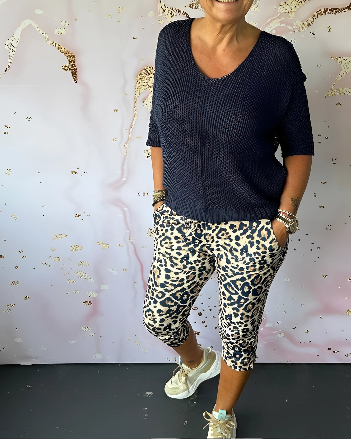 Merche Leopard Capri Hose - Trendige Leichte Sommerhosen