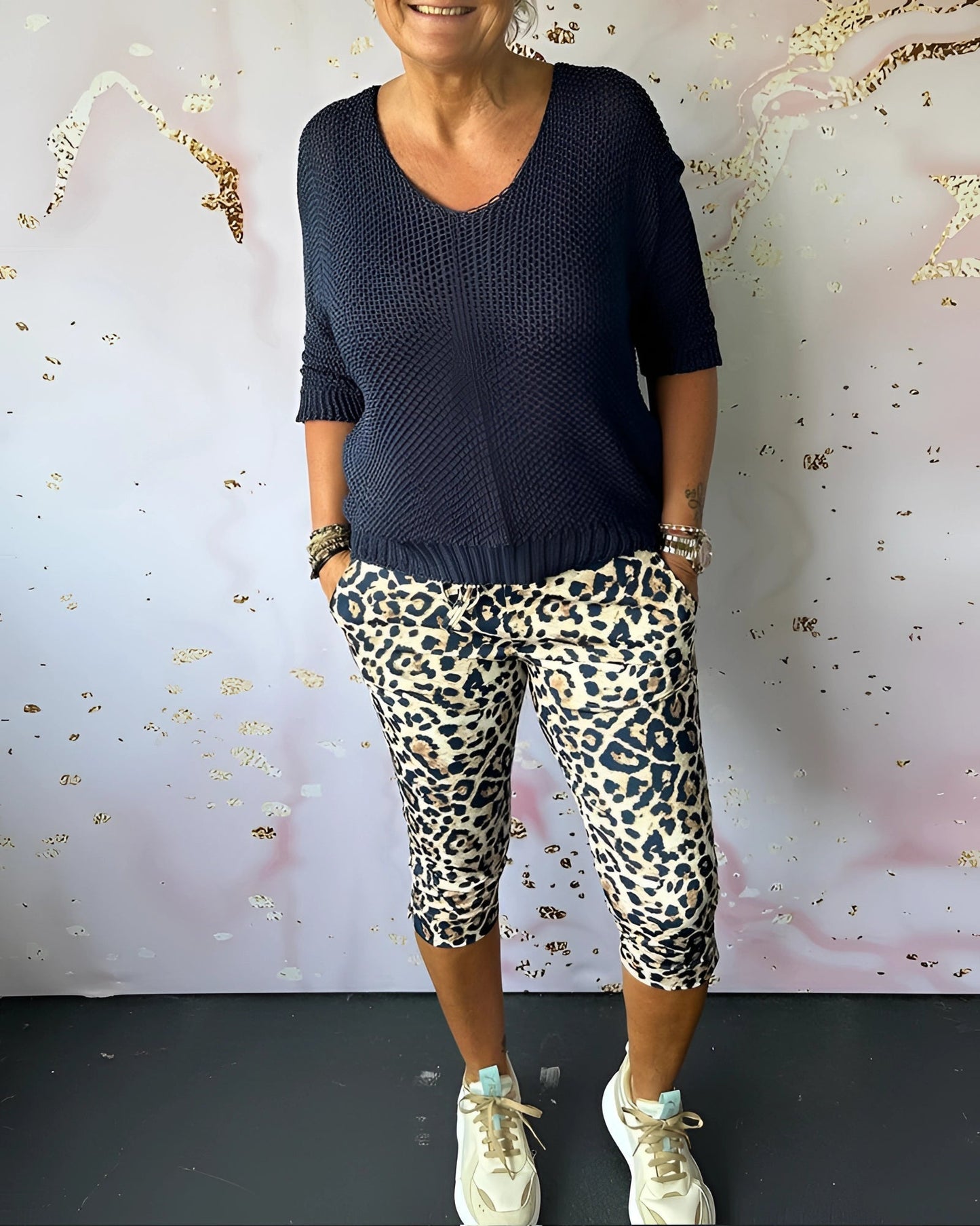 Merche Leopard Capri Hose - Trendige Leichte Sommerhosen