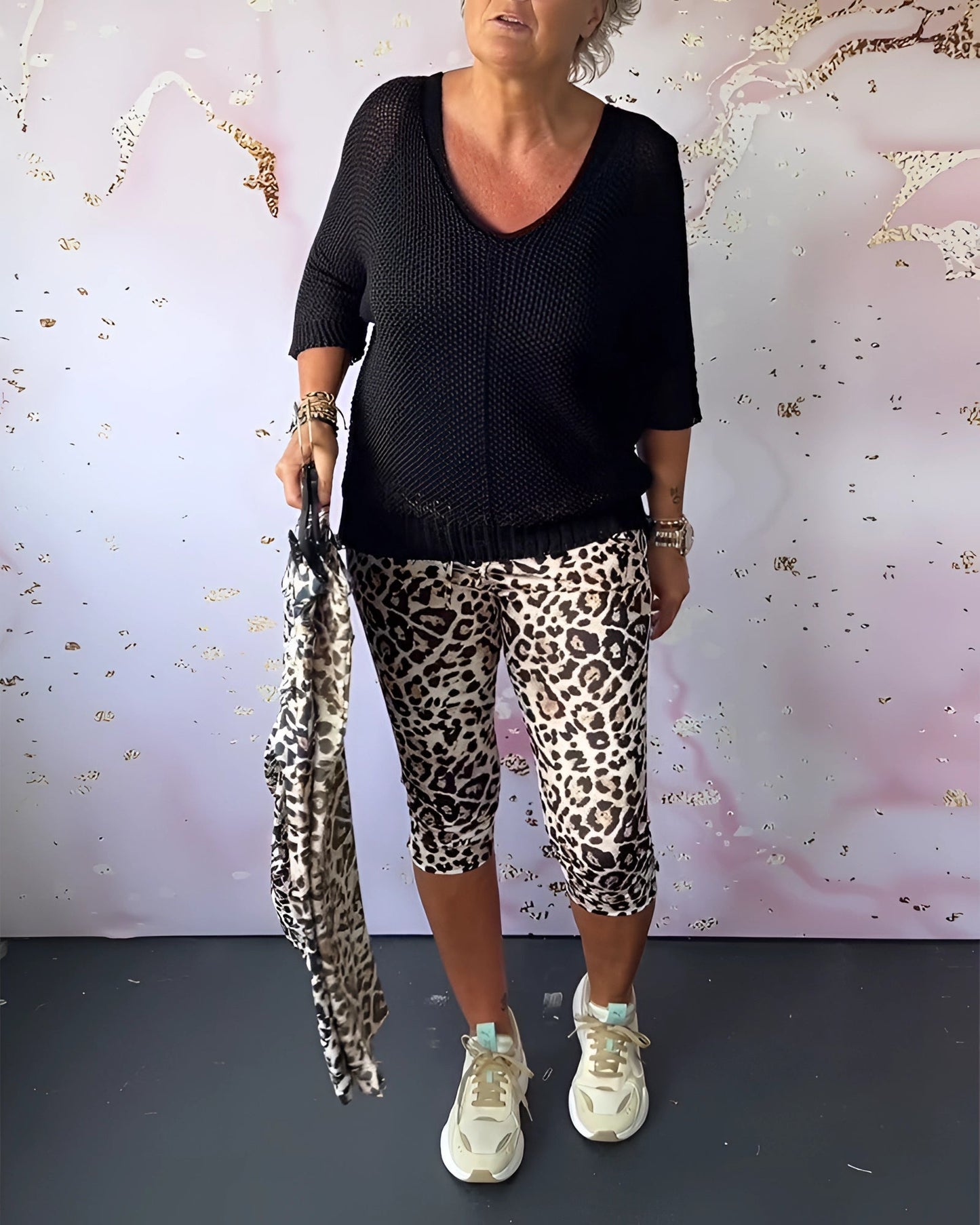 Merche Leopard Capri Hose - Trendige Leichte Sommerhosen