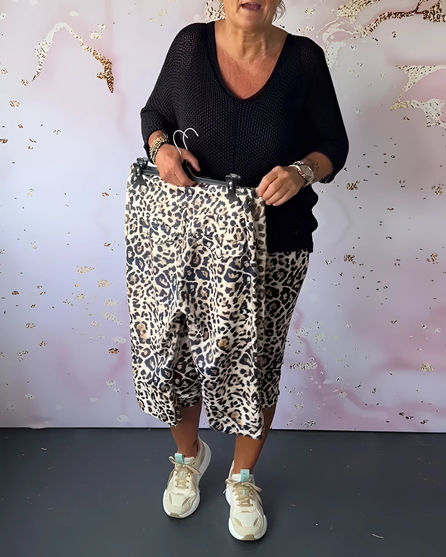 Merche Leopard Capri Hose - Trendige Leichte Sommerhosen