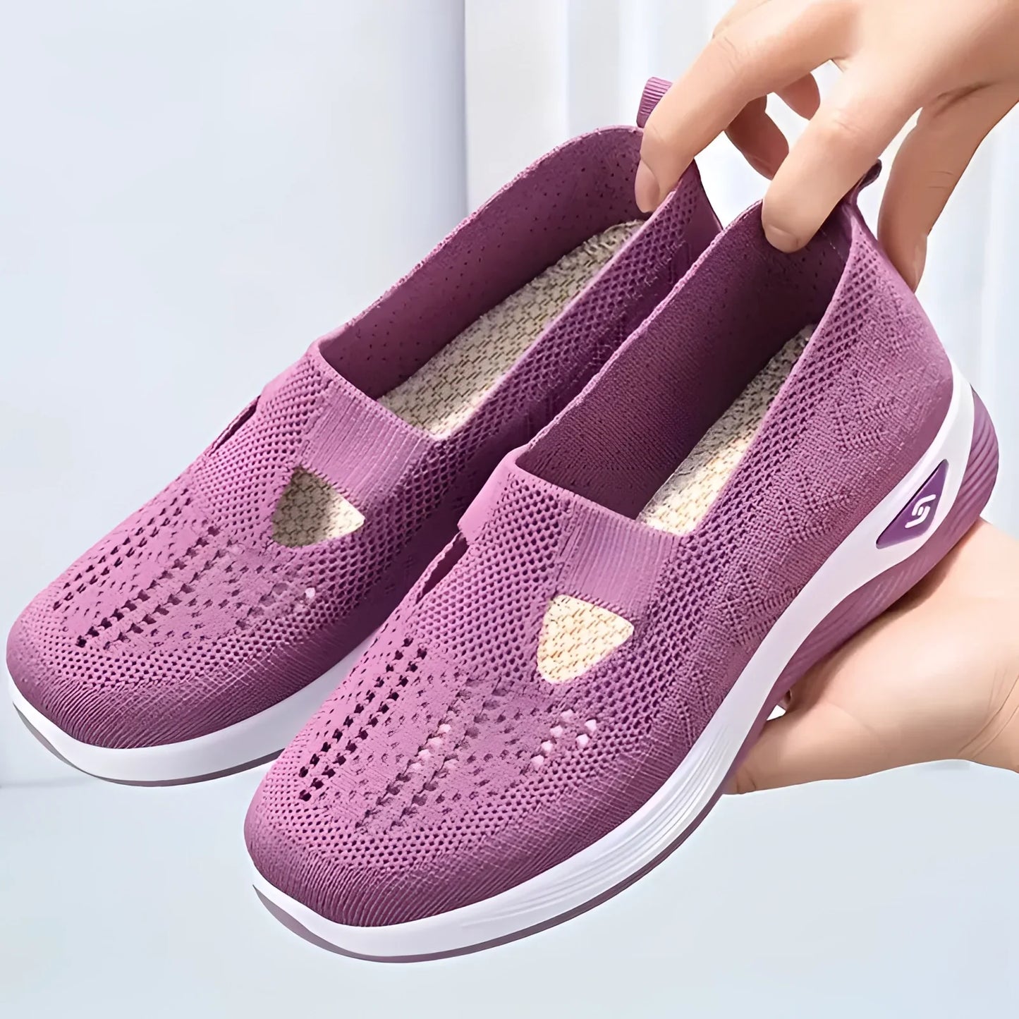 Merche Slip-On Sneaker Schwarz Mesh - Leicht, Atmungsaktiv, Modisch