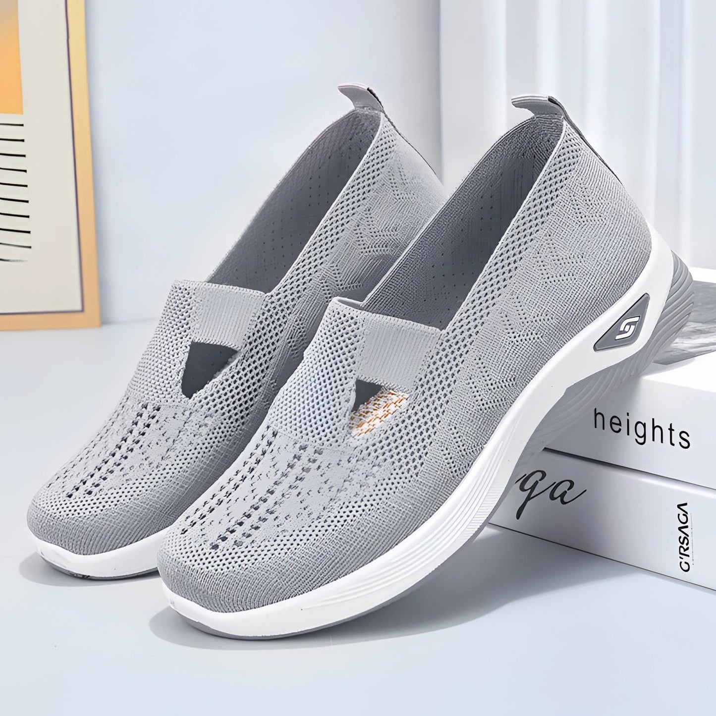 Merche Slip-On Sneaker Schwarz Mesh - Leicht, Atmungsaktiv, Modisch