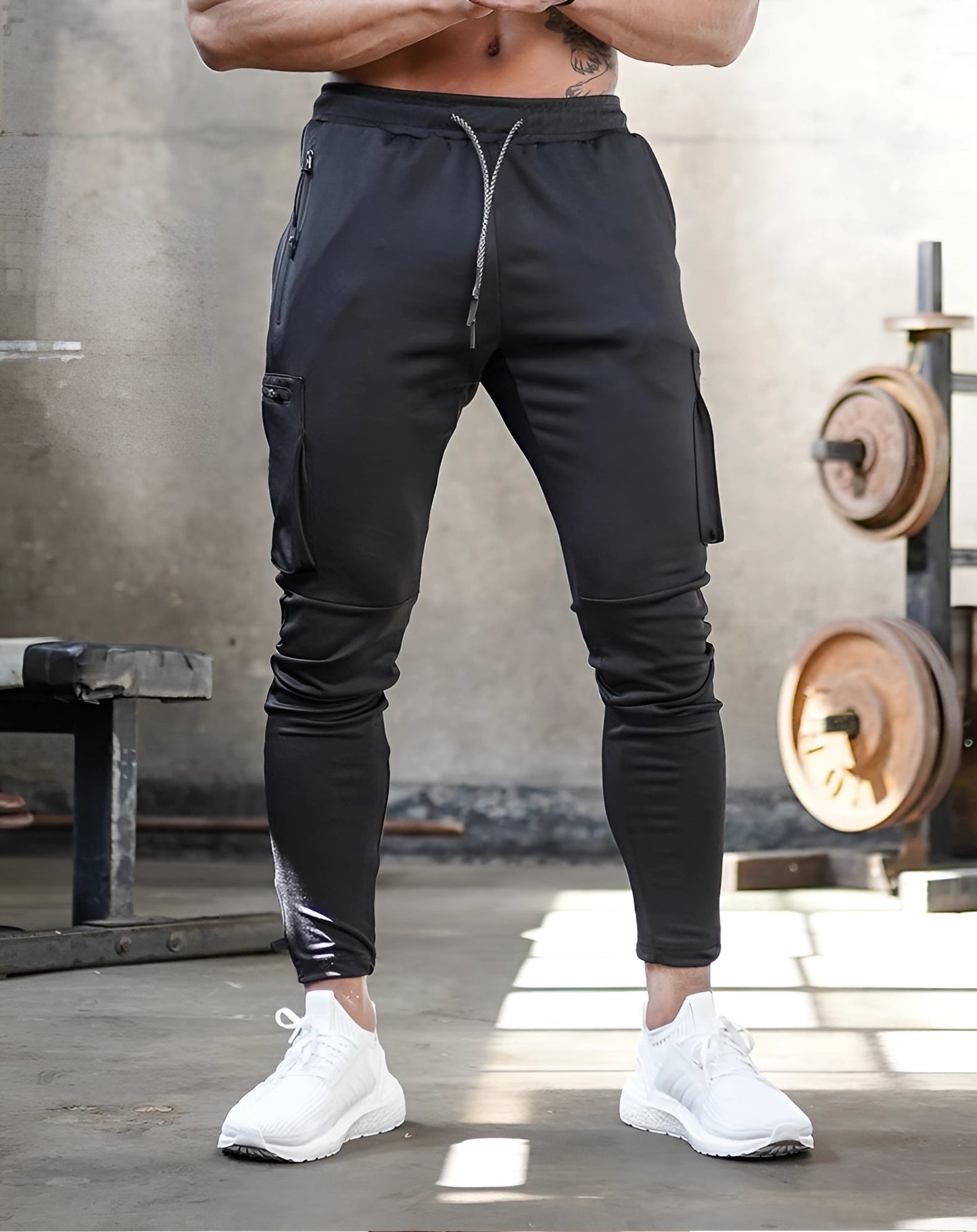 Merche Tapered Fit Gym Jogginghosen mit Taschen - Atmungsaktiv & Strapazierfähig