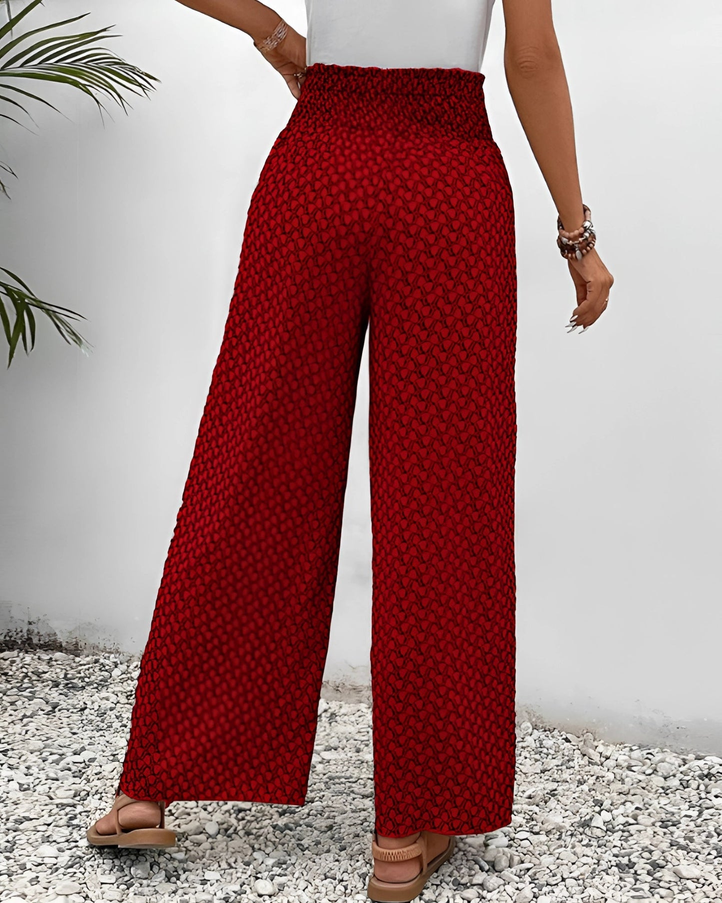 Merche Bohemian Hochtaillen Palazzo Hosen - Sommerhose Damen