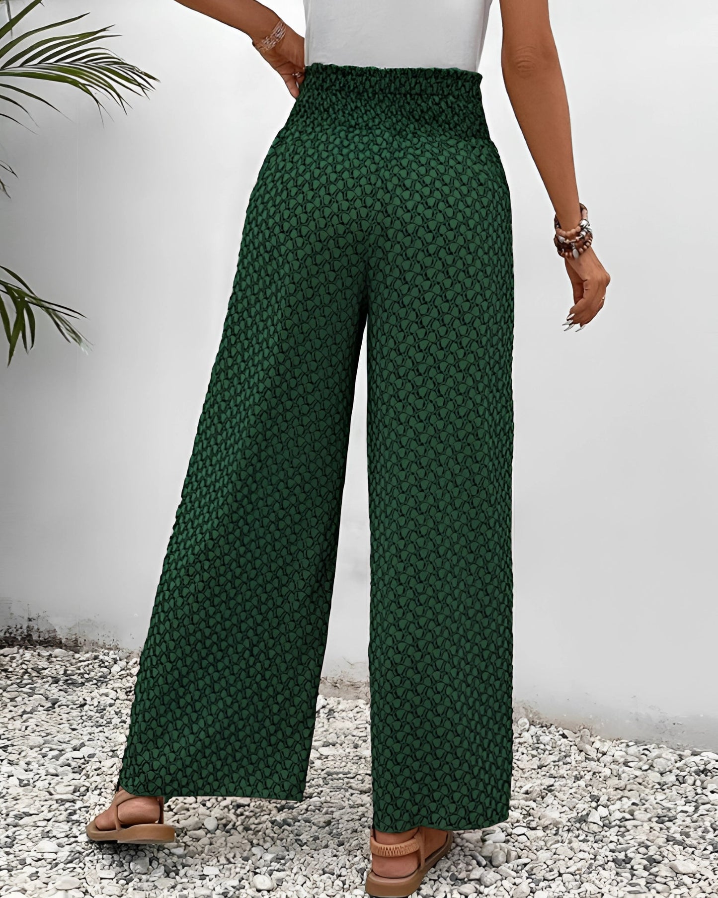 Merche Bohemian Hochtaillen Palazzo Hosen - Sommerhose Damen