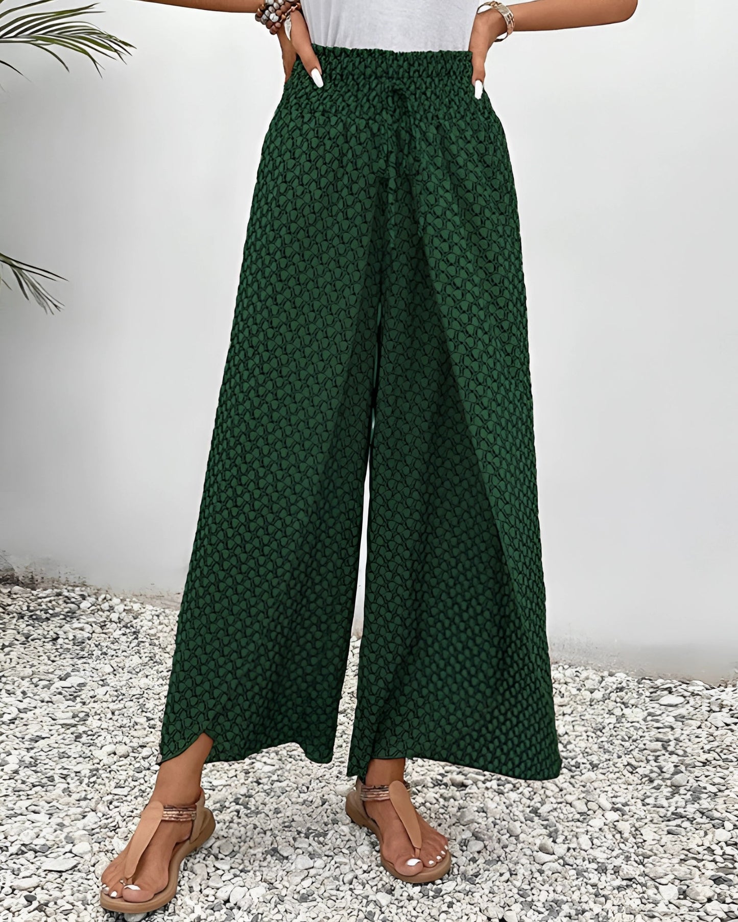Merche Bohemian Hochtaillen Palazzo Hosen - Sommerhose Damen