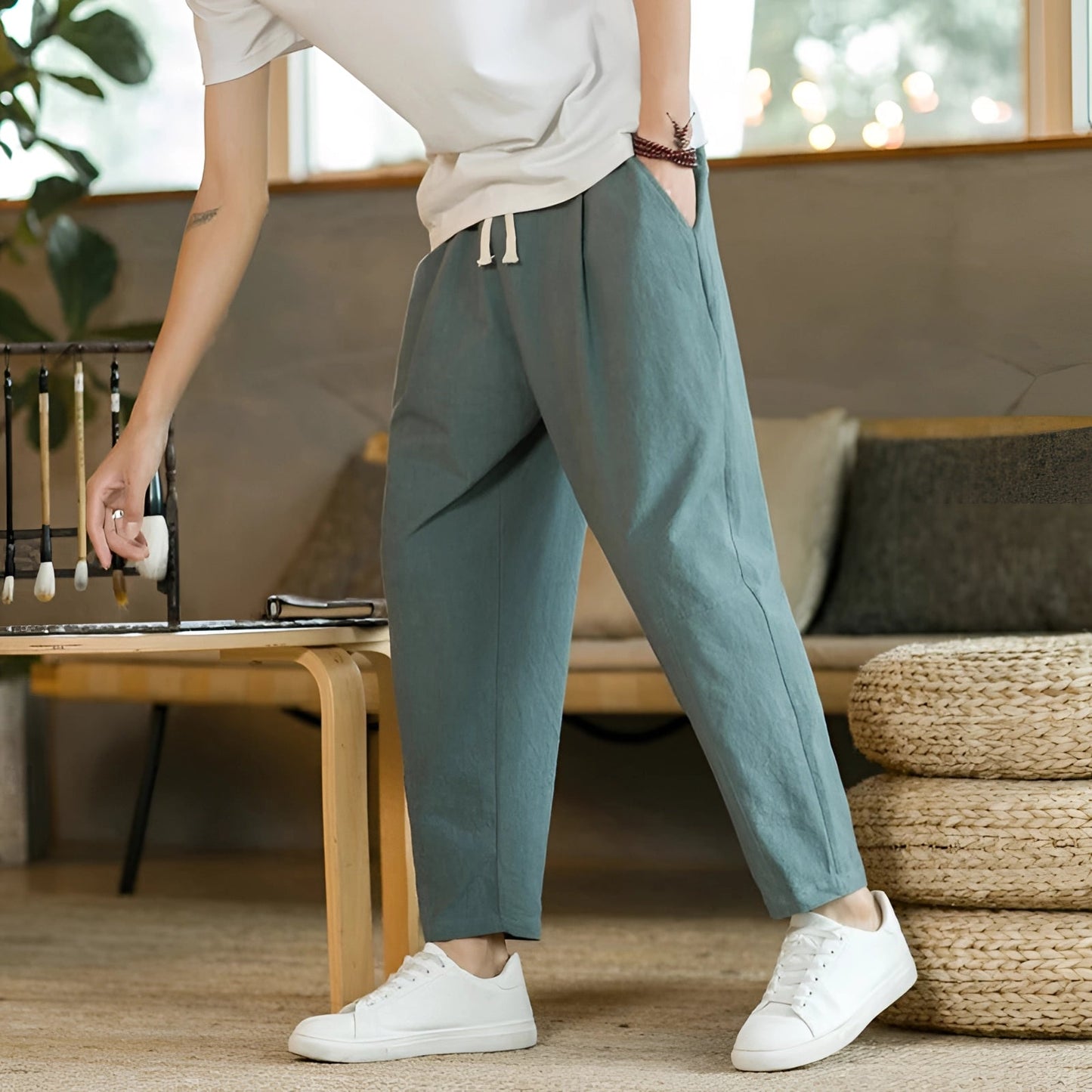 Merche Unisex Plissee-Hosen – Bequem, Atmungsaktive Baumwolle