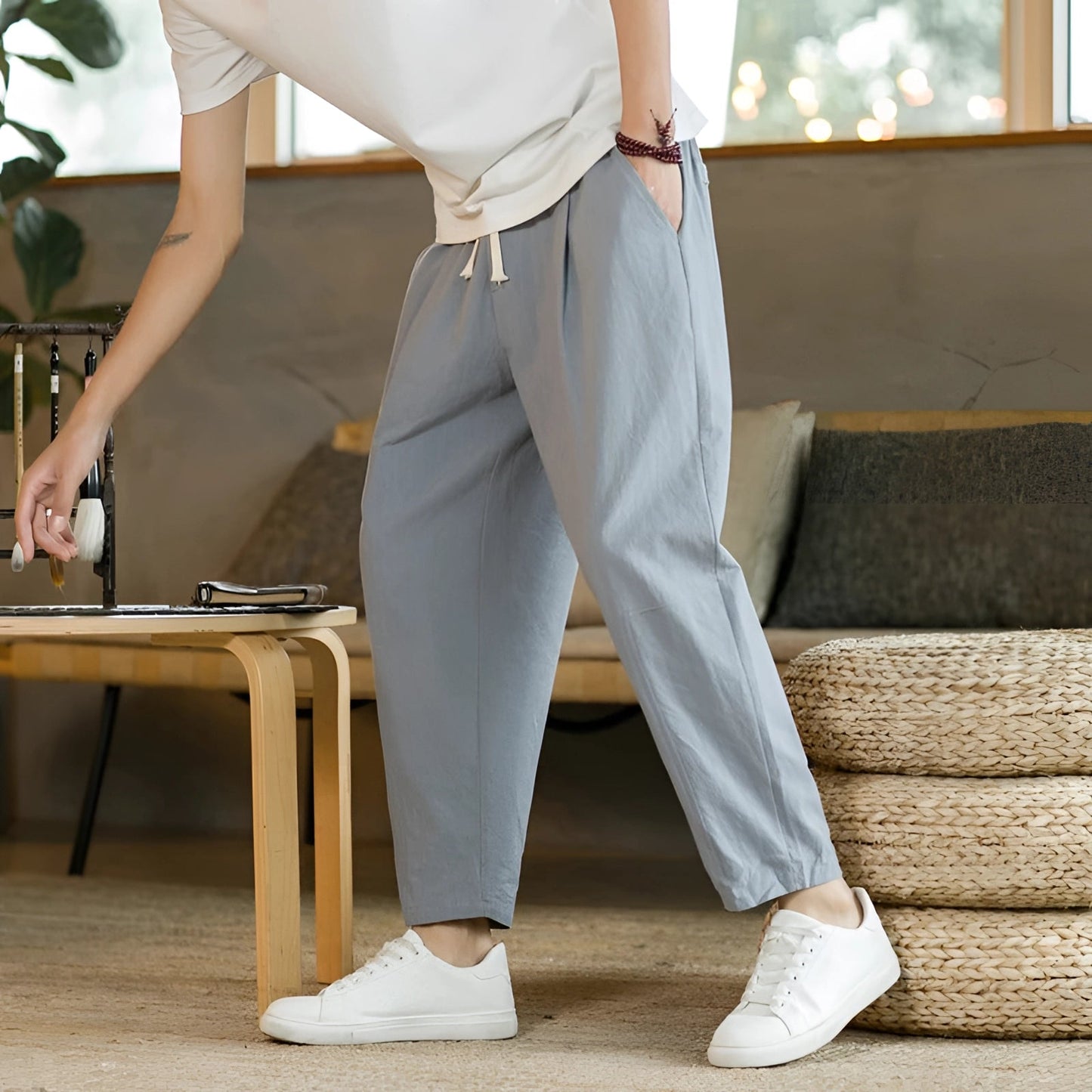 Merche Unisex Plissee-Hosen – Bequem, Atmungsaktive Baumwolle
