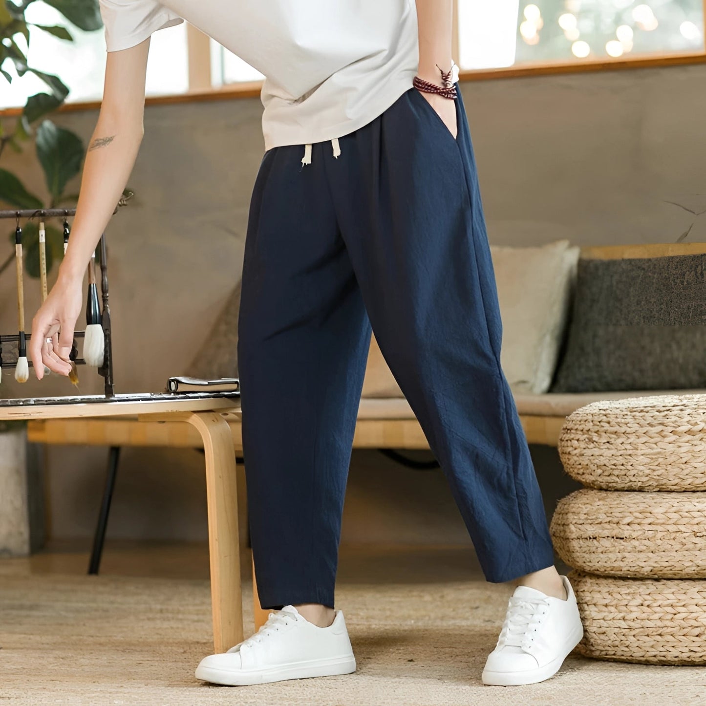 Merche Unisex Plissee-Hosen – Bequem, Atmungsaktive Baumwolle