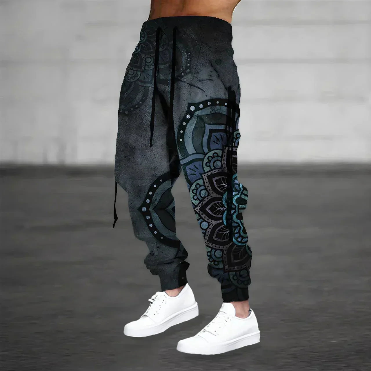 Merche Print Jogger Herren - Schwarze Urban Streetwear Hosen