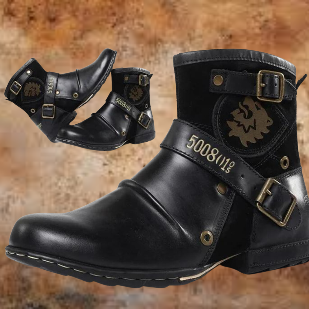 WW | Weinlese Stiefeletten Mit Schnallenriemen Und Rutschfester Sohle