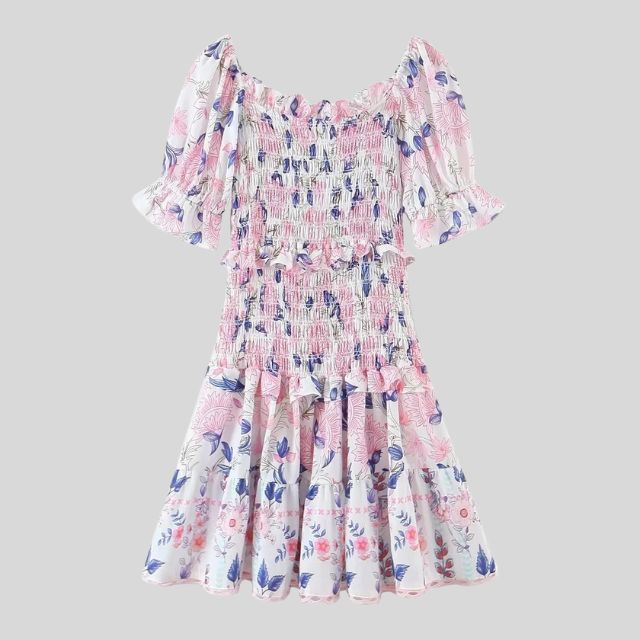 Blumenkleid mit Puffärmeln